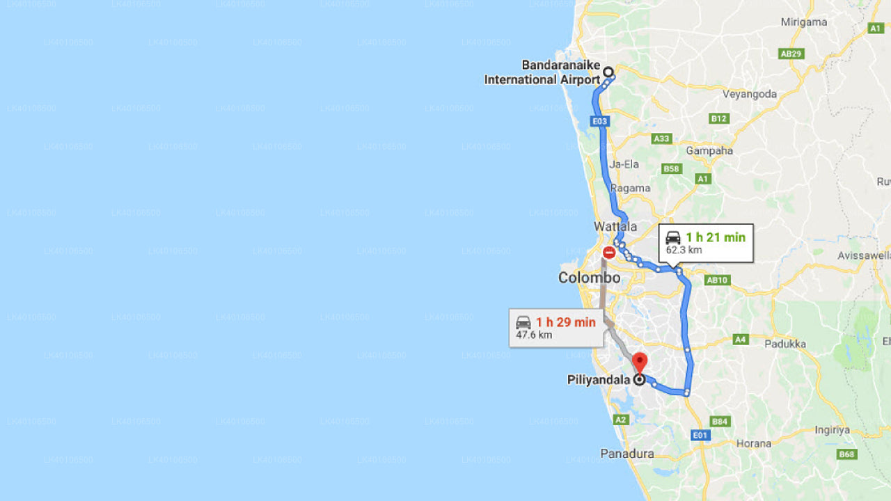 Privater Transfer von Piliyandala City zum Flughafen Colombo (CMB)
