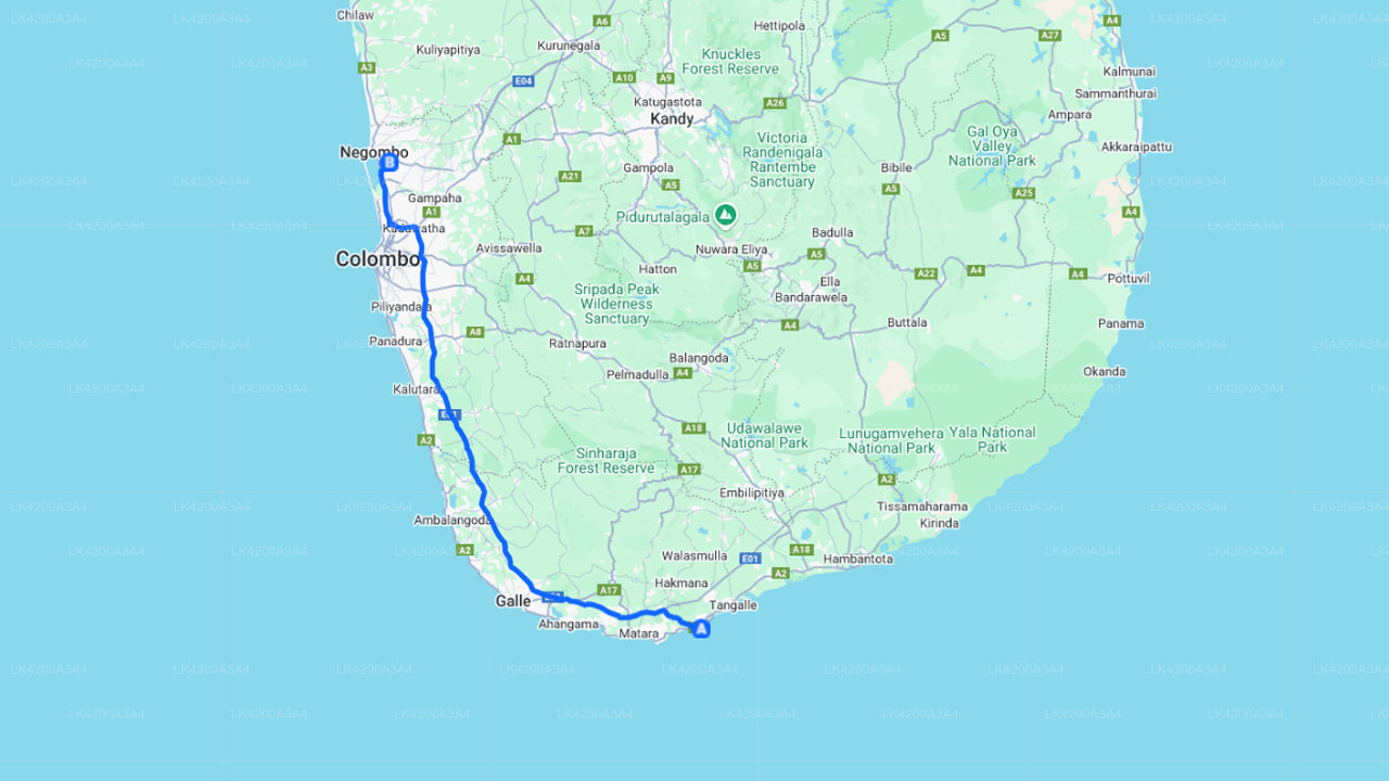 Privater Transfer von Hiriketiya City zum Flughafen Colombo