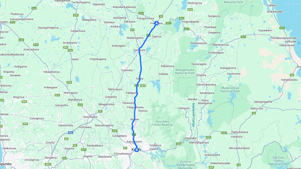 Privater Transfer von Habarana City nach Kandy City