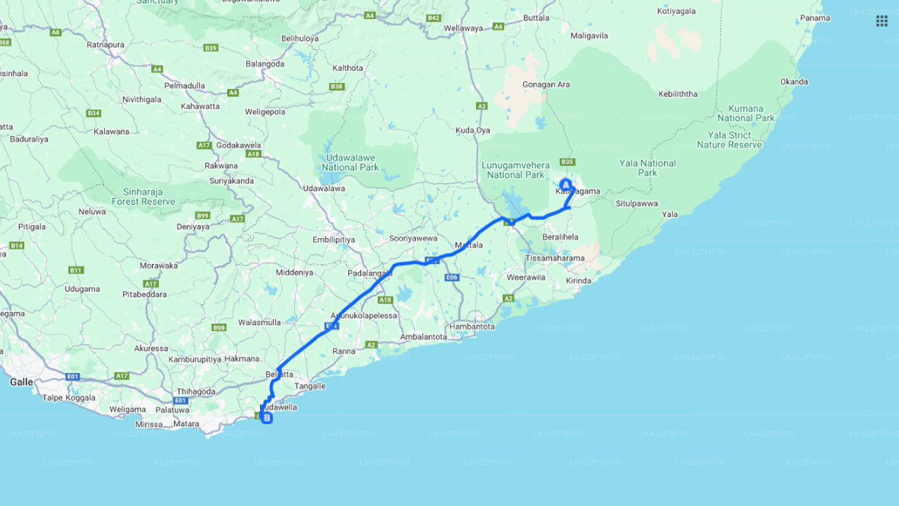 Privater Transfer von Yala City nach Hiriketiya City