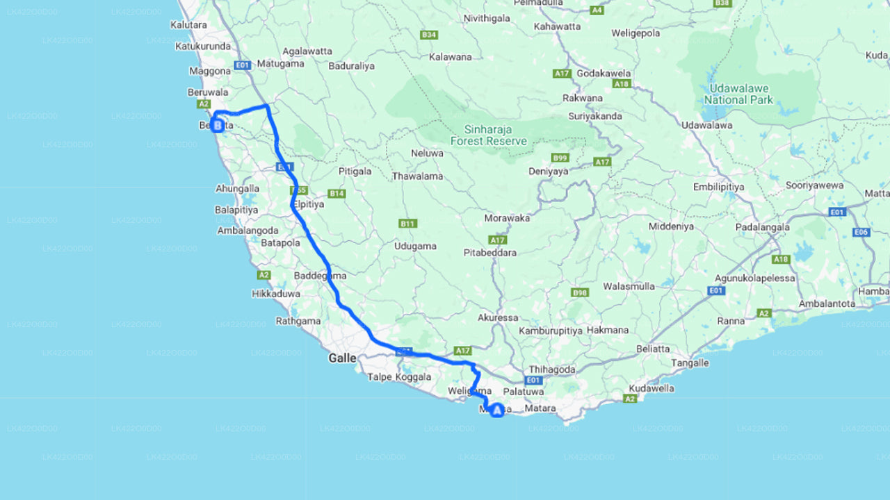 Privater Transfer von Mirissa City nach Bentota City