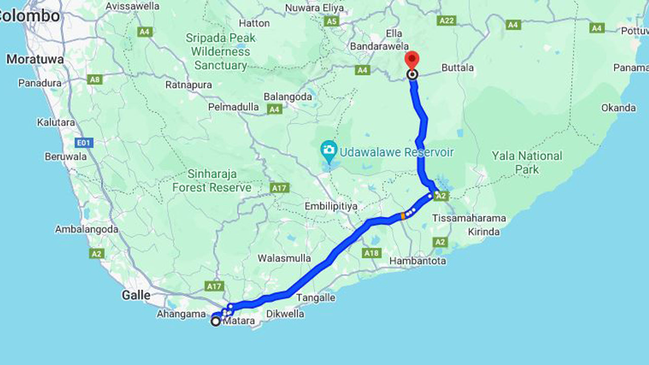 Privater Transfer von Mirissa City nach Wellawaya City