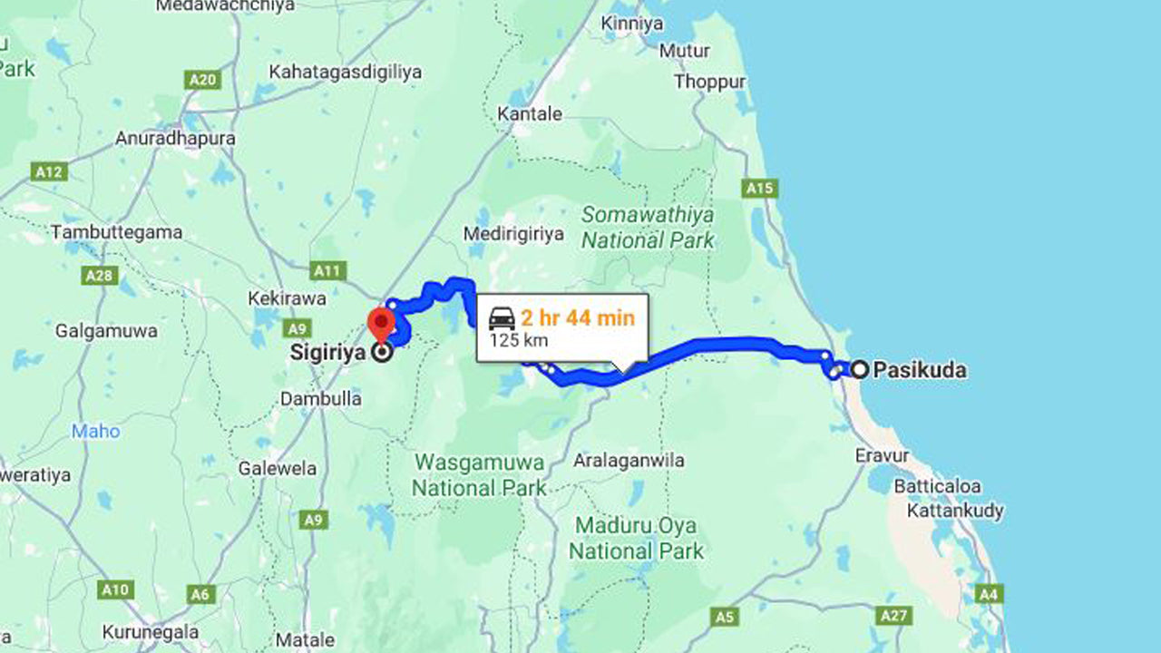 Privater Transfer von Pasikuda City nach Sigiriya City