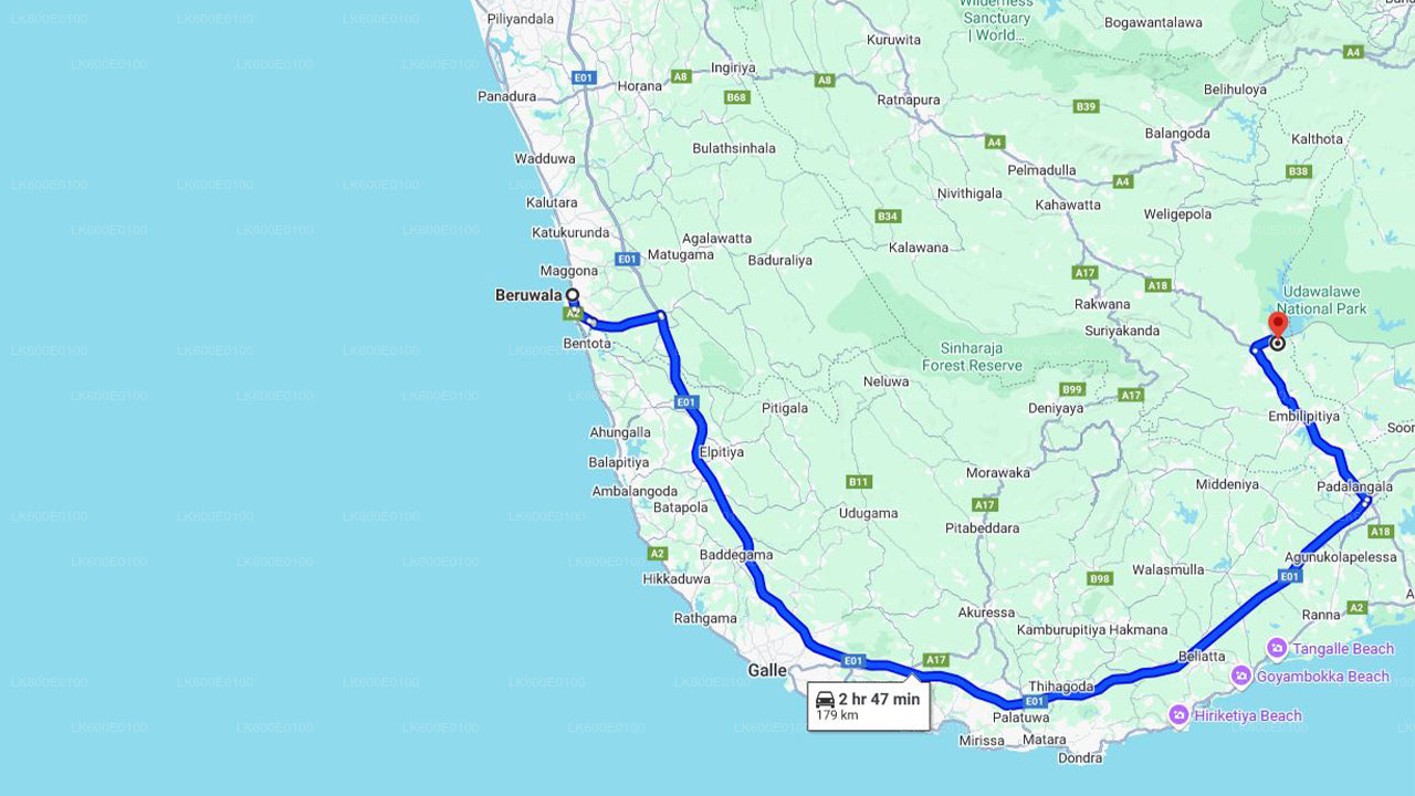 Safari im Udawalawe-Nationalpark ab Beruwala