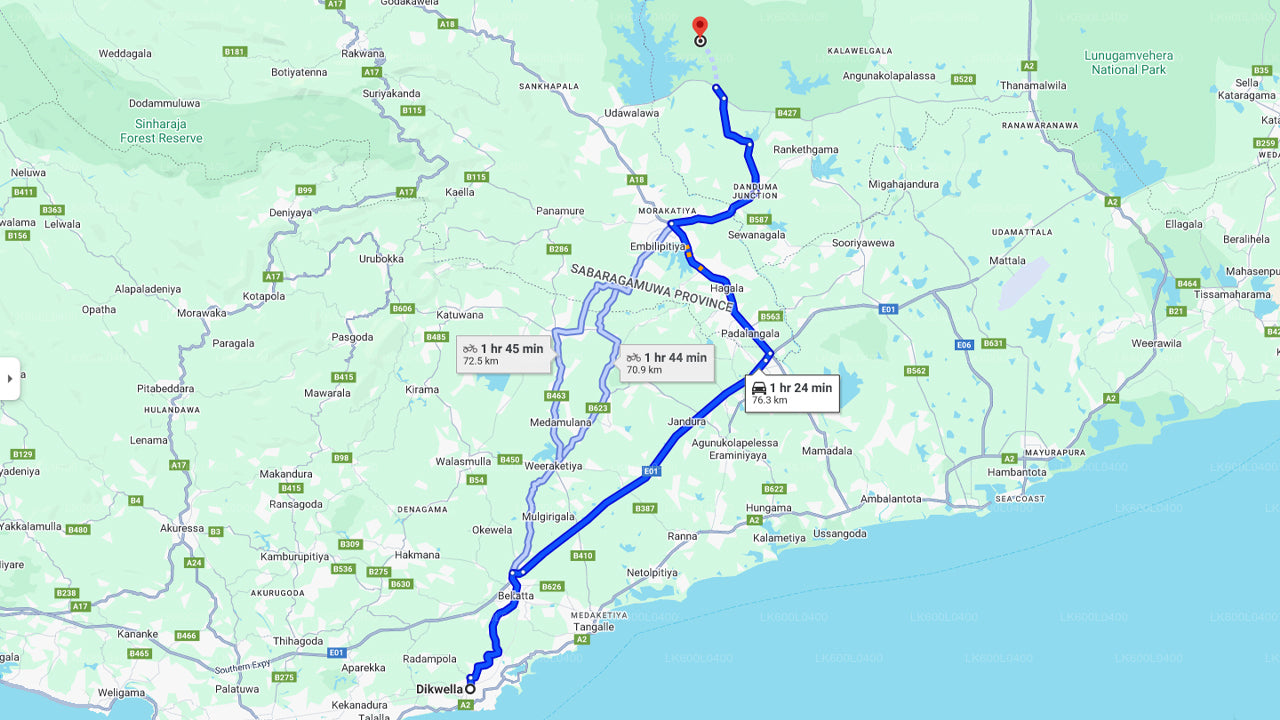 Udawalawe Nationalpark-Safari ab Dikwella