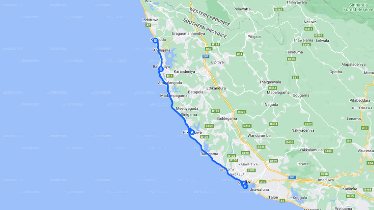 Küstenfahrt nach Galle von Hikkaduwa