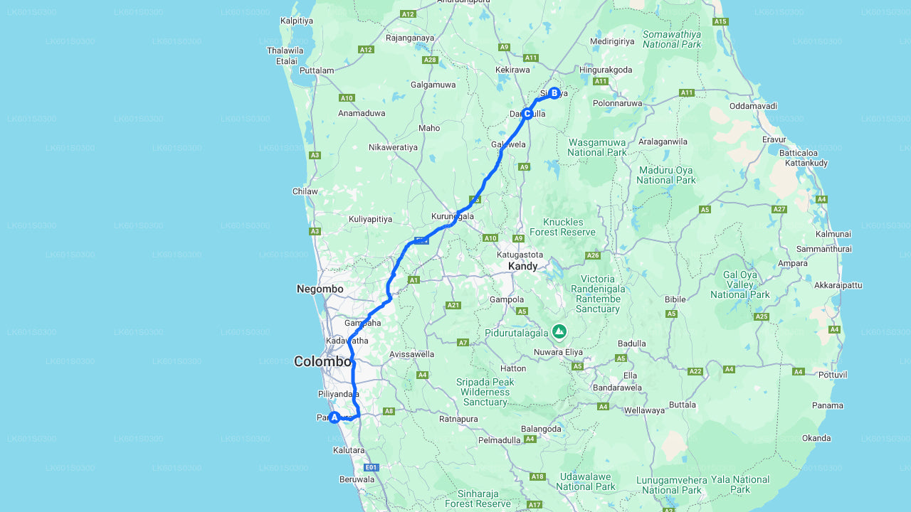 Sigiriya Rock und Dambulla aus Panadura