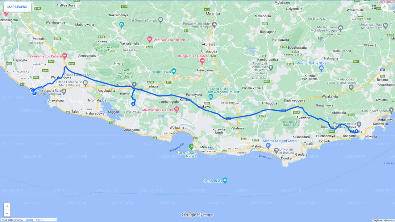 Handungoda und Galle ab Dikwella City (Private Tagestour)