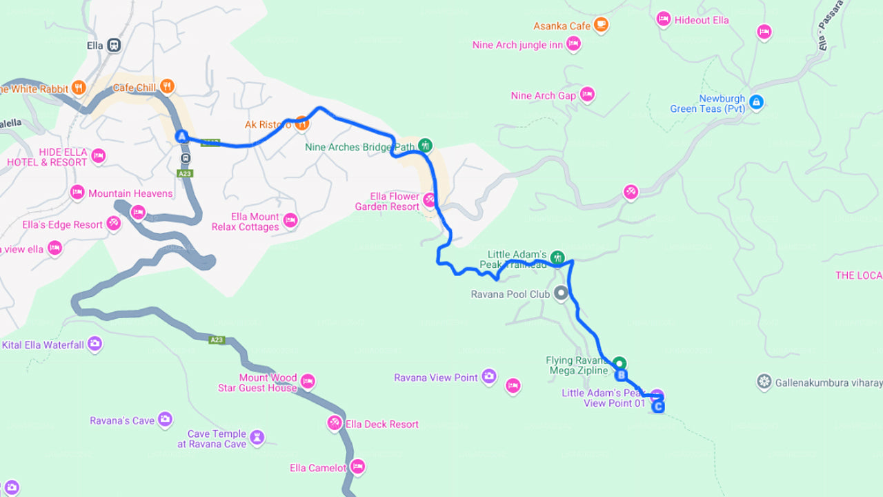 Wanderung und Seilrutschen zum Little Adam's Peak ab Ella
