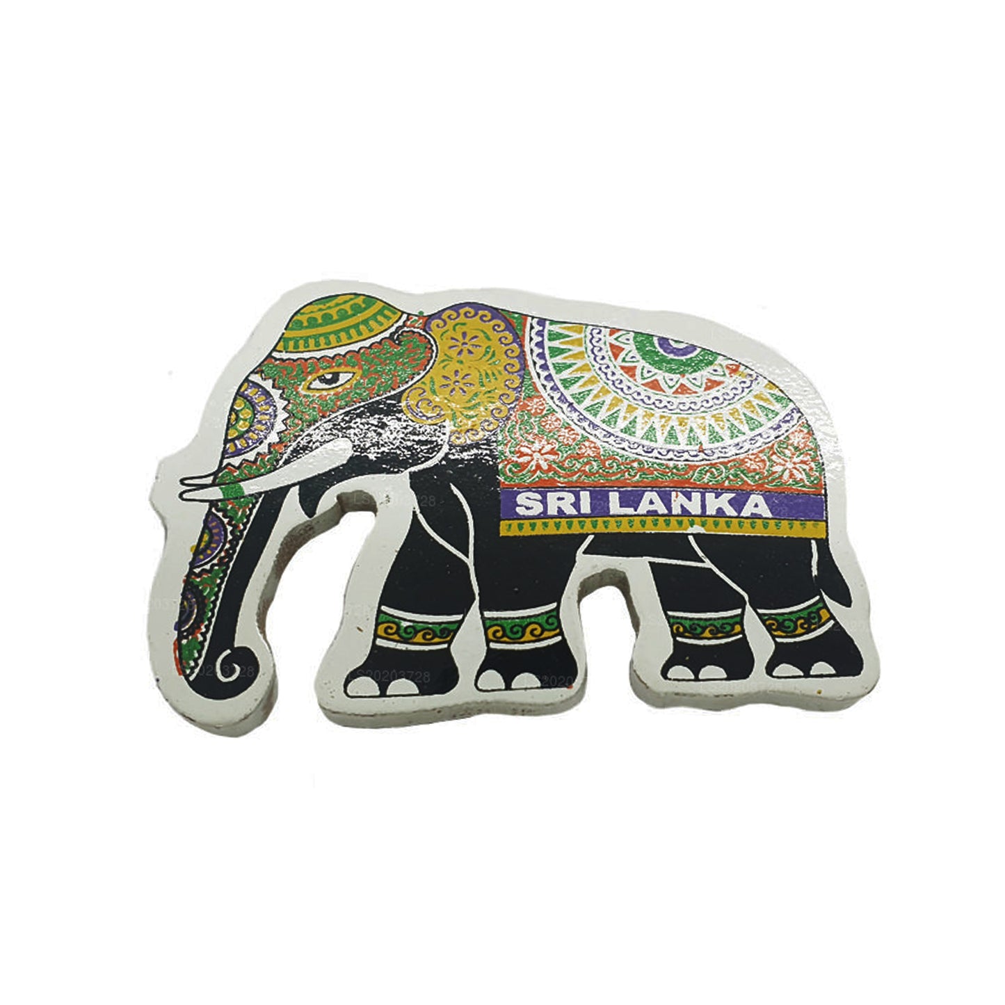 Traditioneller Kühlschrankmagnet „Perahera Elefant“ aus Sri Lanka
