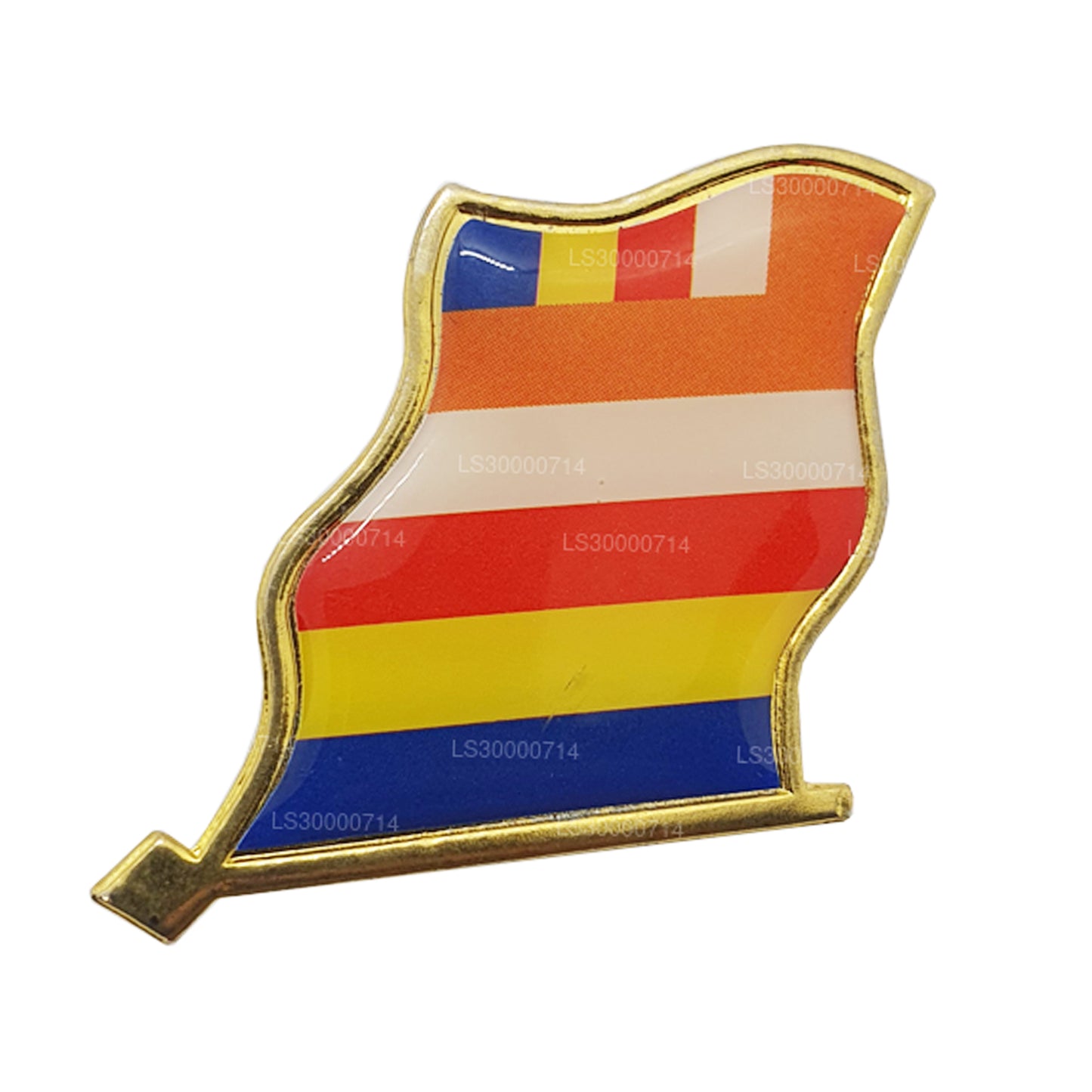 Anstecknadel mit buddhistischer Flagge Sri Lankas