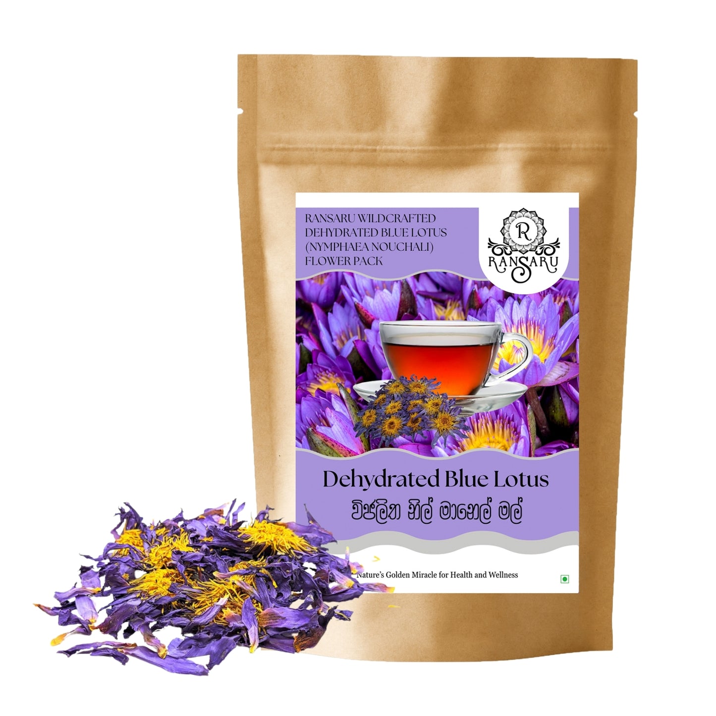 Ransaru Wildcrafted Dehydrated Blue Lotus (Nymphaea Nouchali) Blumenpaket