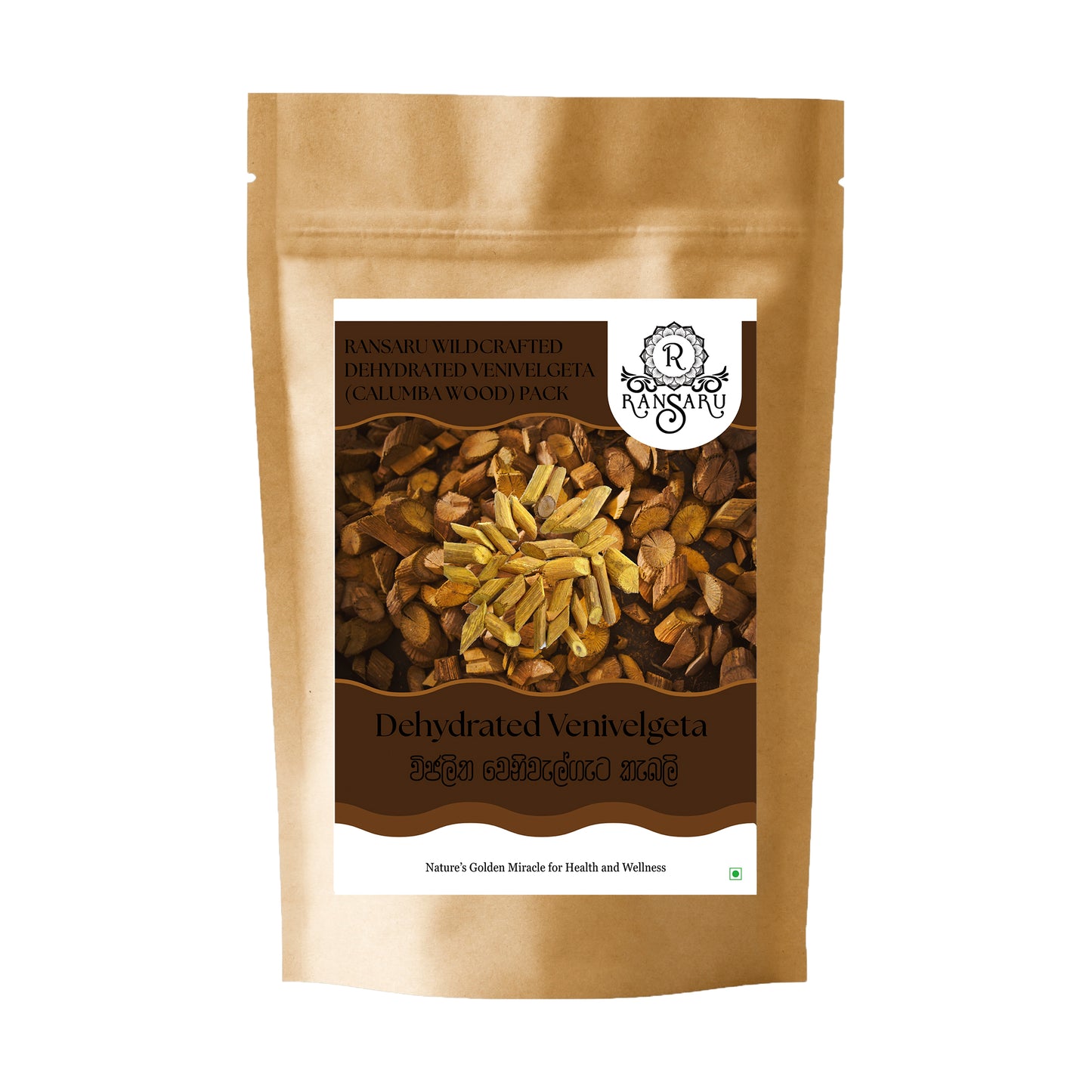 Ransaru Wildcrafted Dehydrated Venivelgeta (Calumba-Holz) Packung