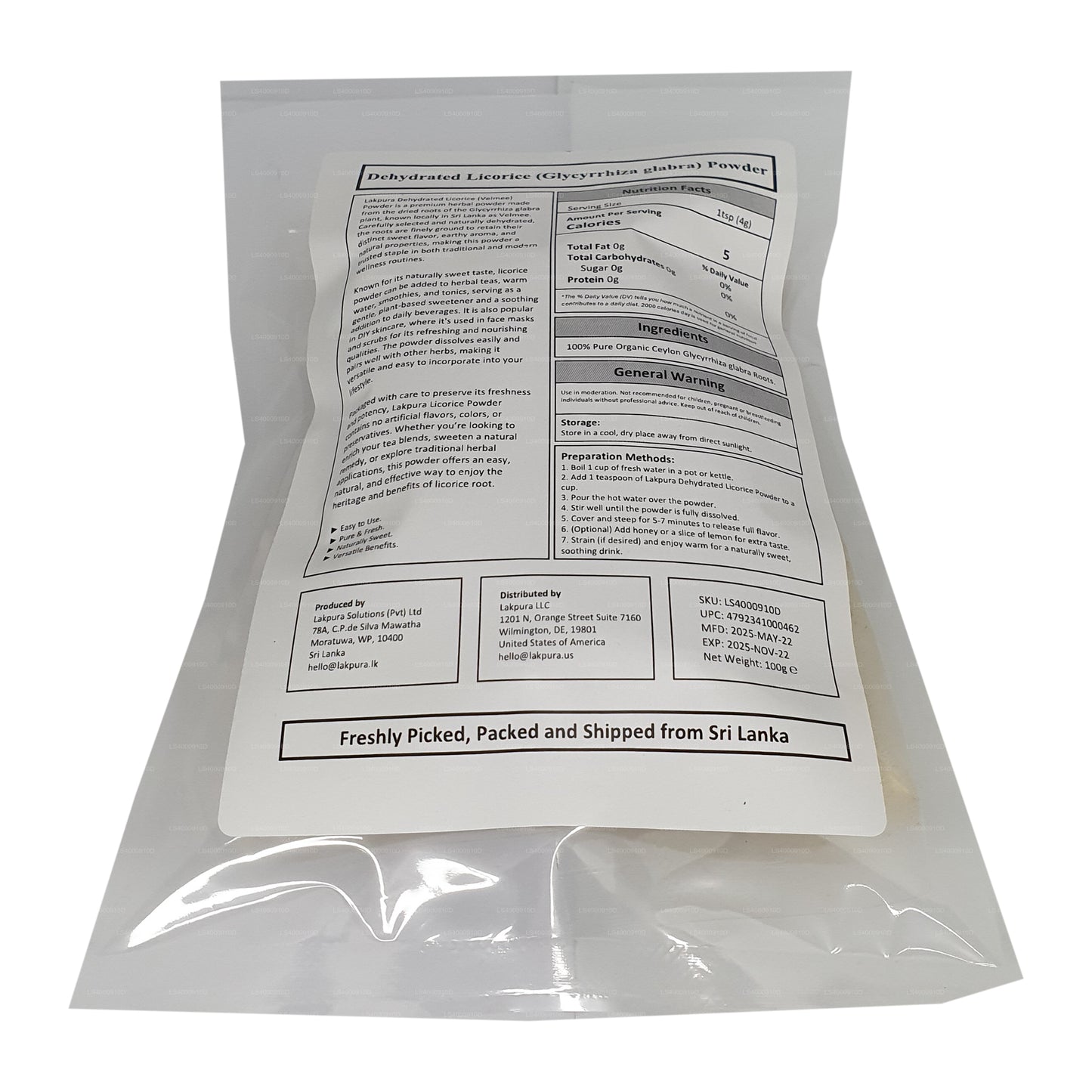 Lakpura® Dehydriertes Lakritzpulver (Velmee) (100 g)