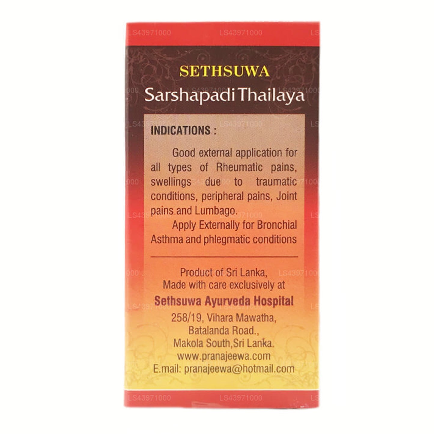 Sethsuwa Sarshapadi Öl (60 ml)