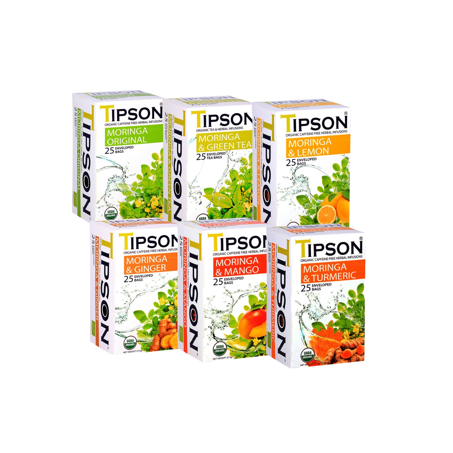 Tipson Tea Bio-Moringa-Paket – 6er-Pack (225 g)