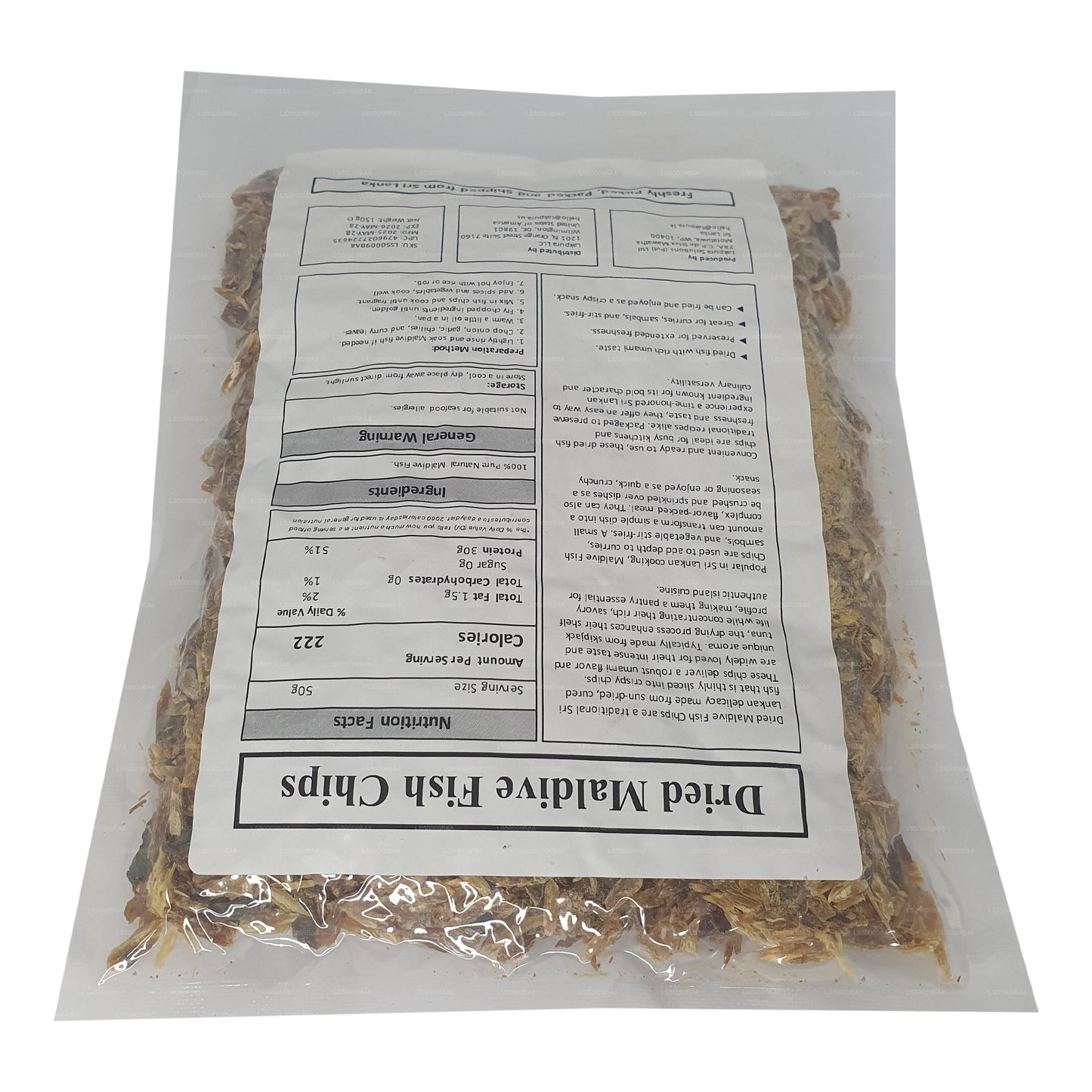Lakpura Maldive Fischchips (150 g) Packung
