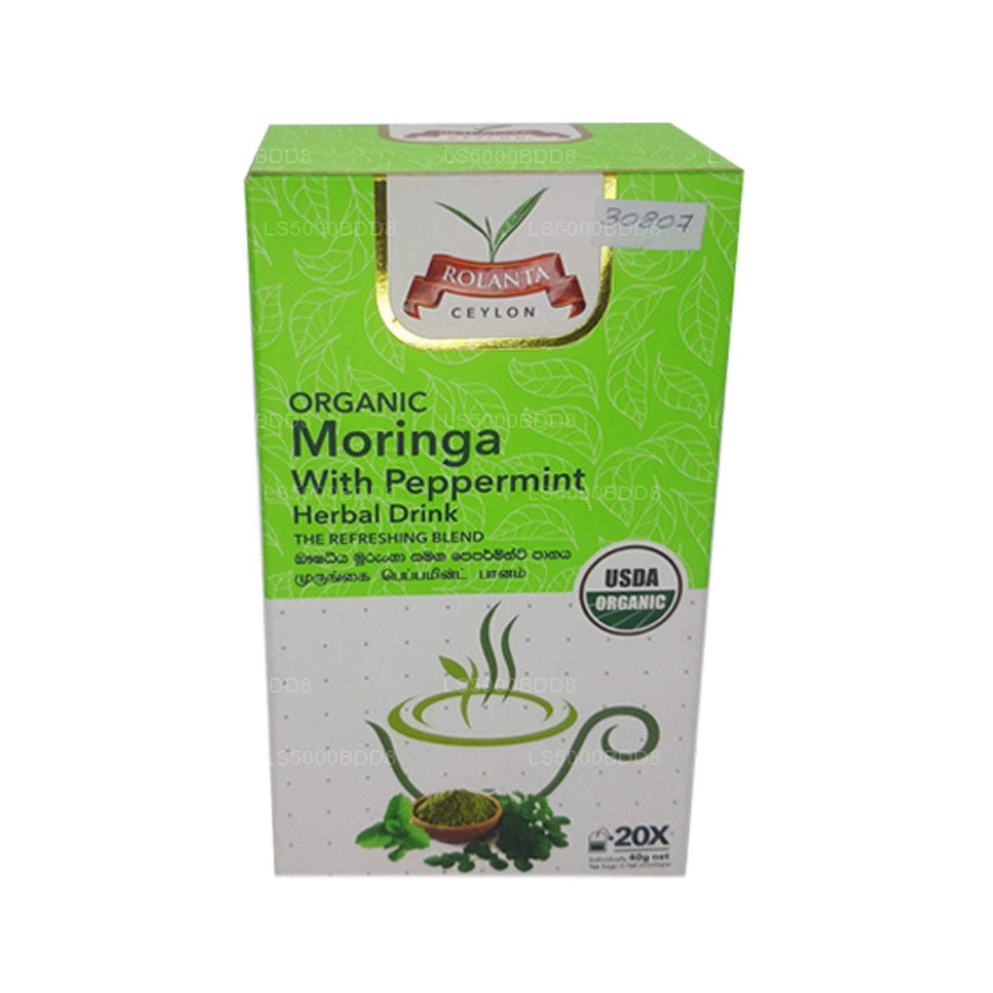 Rolanta Bio-Moringa mit Pfefferminz-Kräutergetränk (40 g), 25 Teebeutel