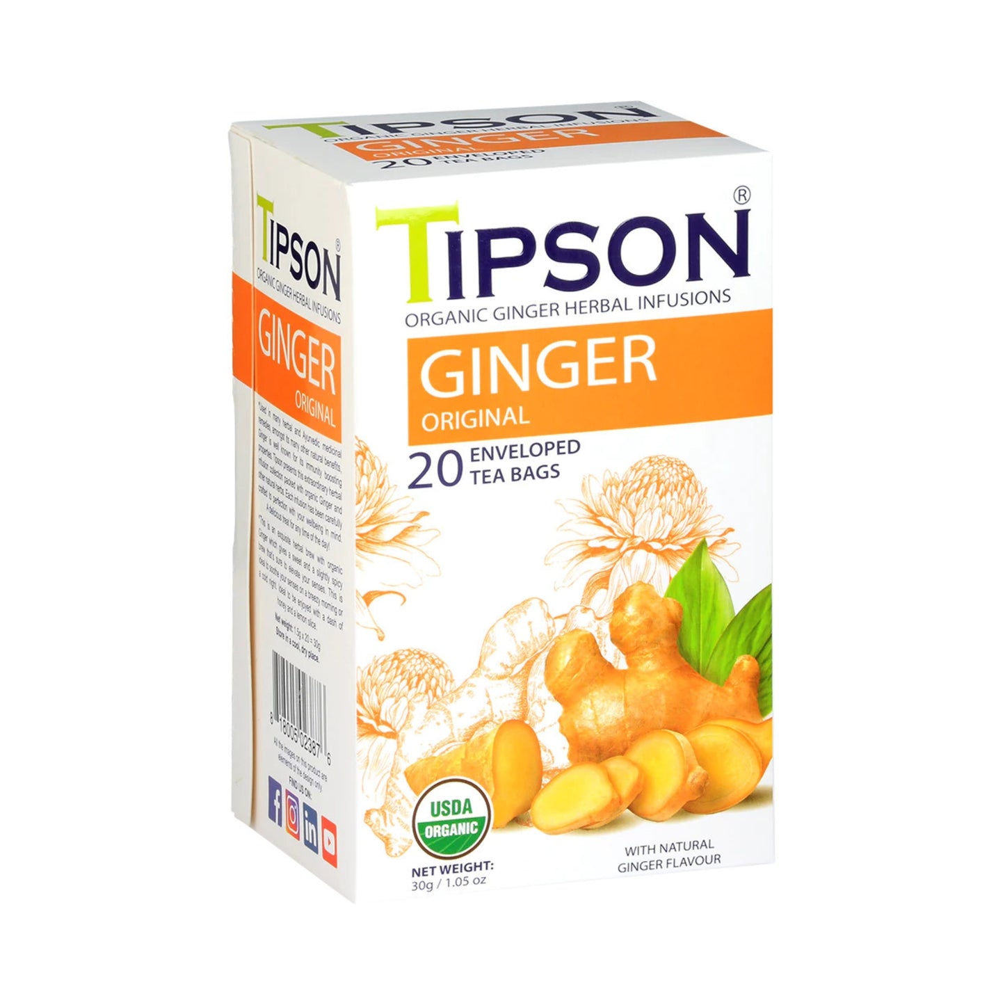 Tipson Bio Ingwer Original Tee (30g) 20 umhüllte Teebeutel