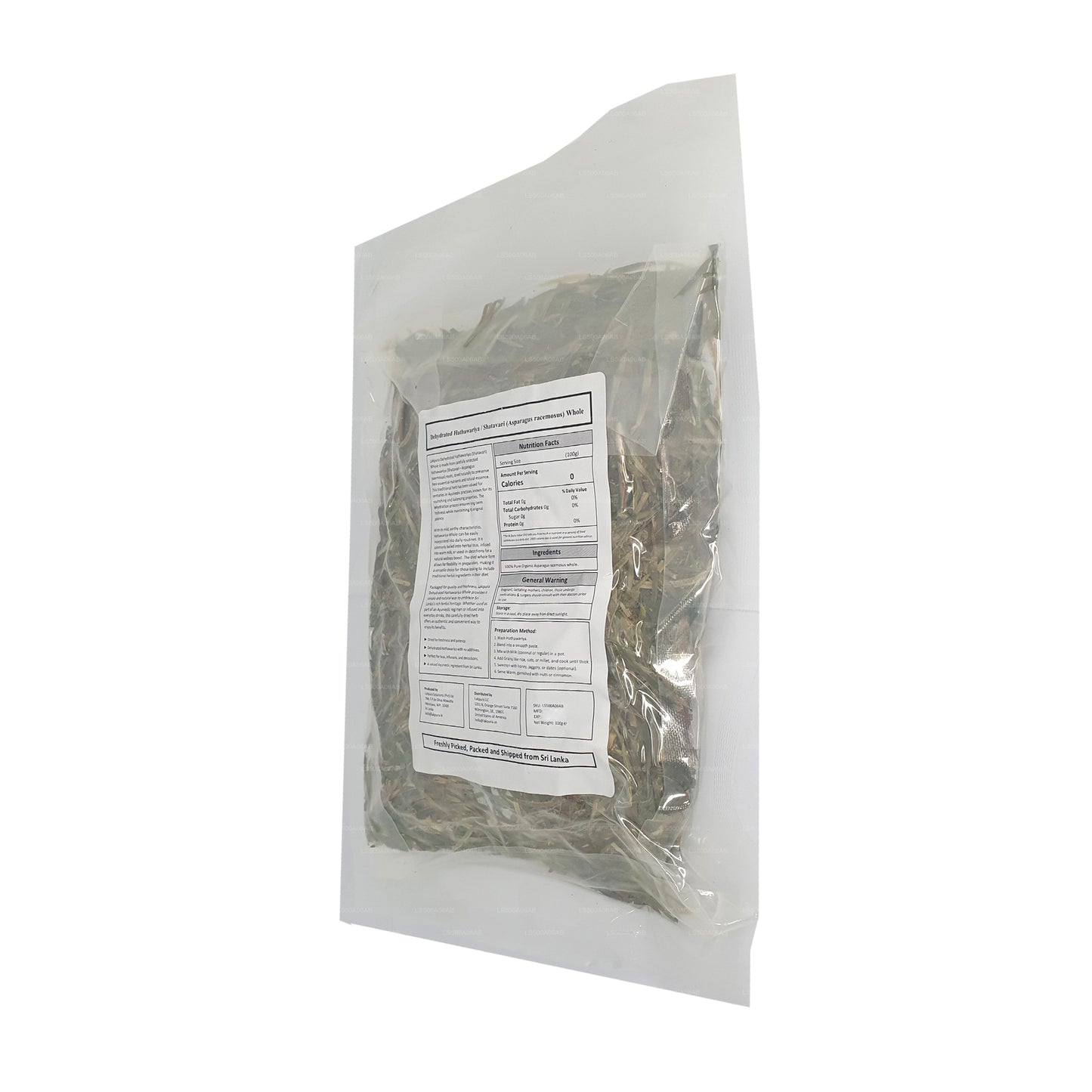 Lakpura dehydriertes Hathawariya (Shatavari) ganz (100 g)