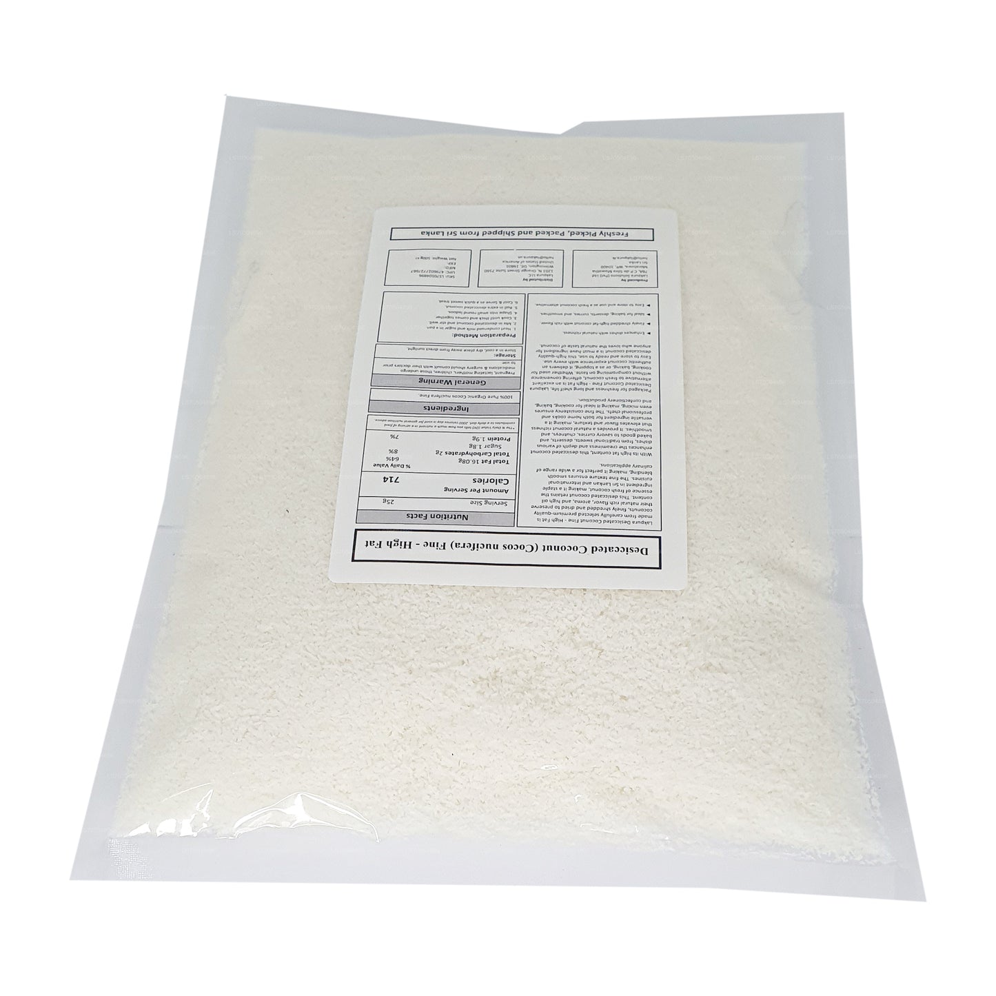 Lakpura Kokosraspeln Fein - Hoher Fettgehalt (500g)
