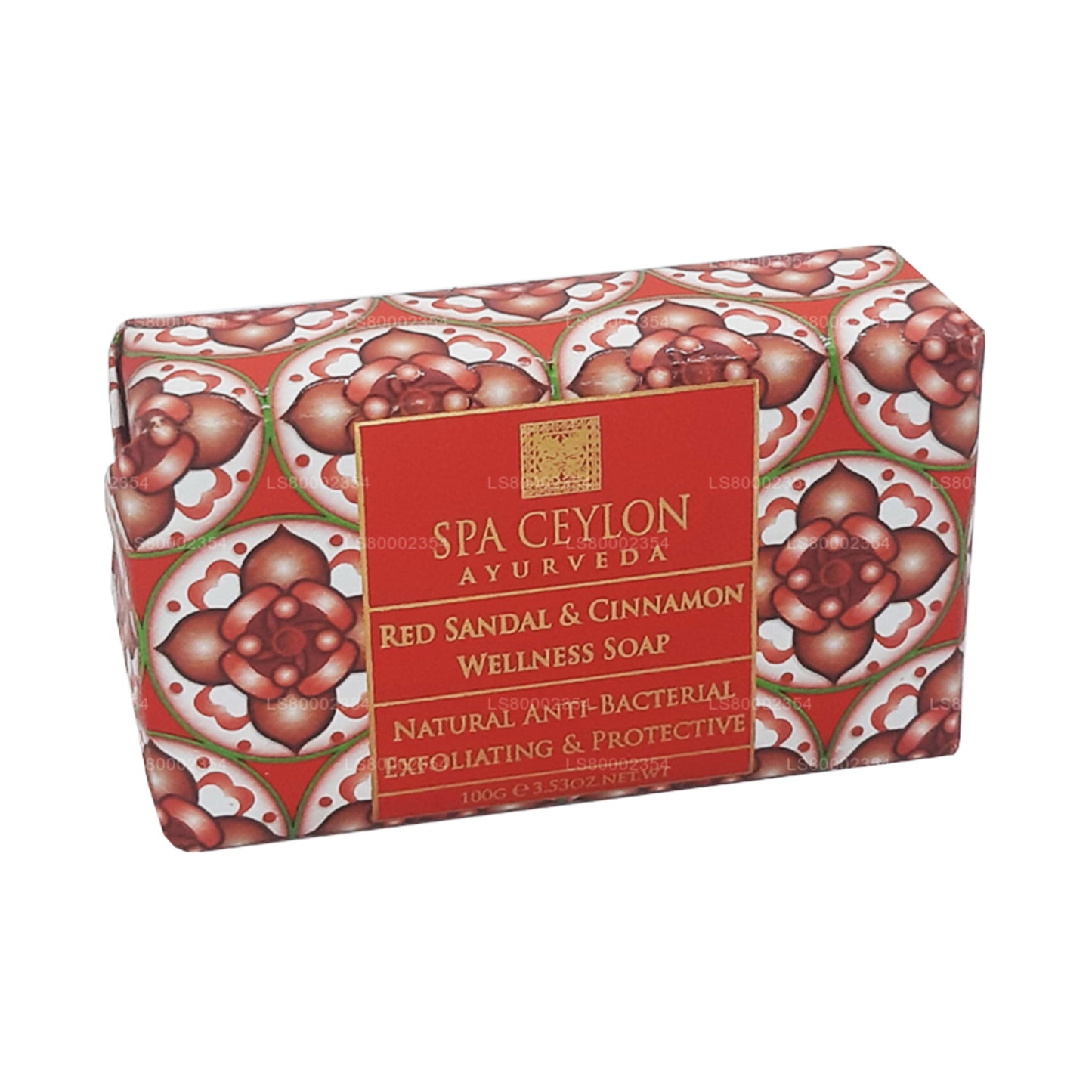 Spa Ceylon Antibakterielle Peeling-Wellness-Seife mit roten Sandalen und Zimt (100 g)