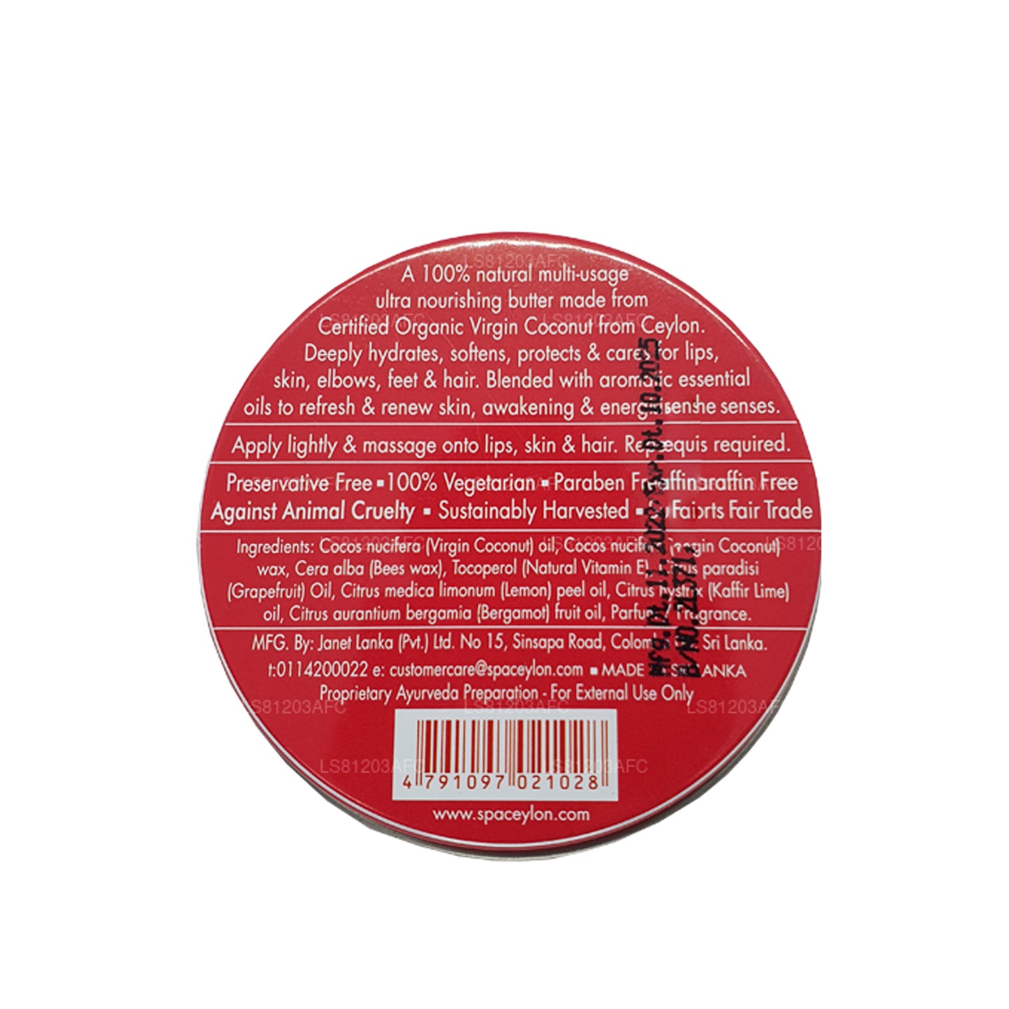 Spa Ceylon Pink Grapefruit Natürliche Kokosnussbutter (25 g)