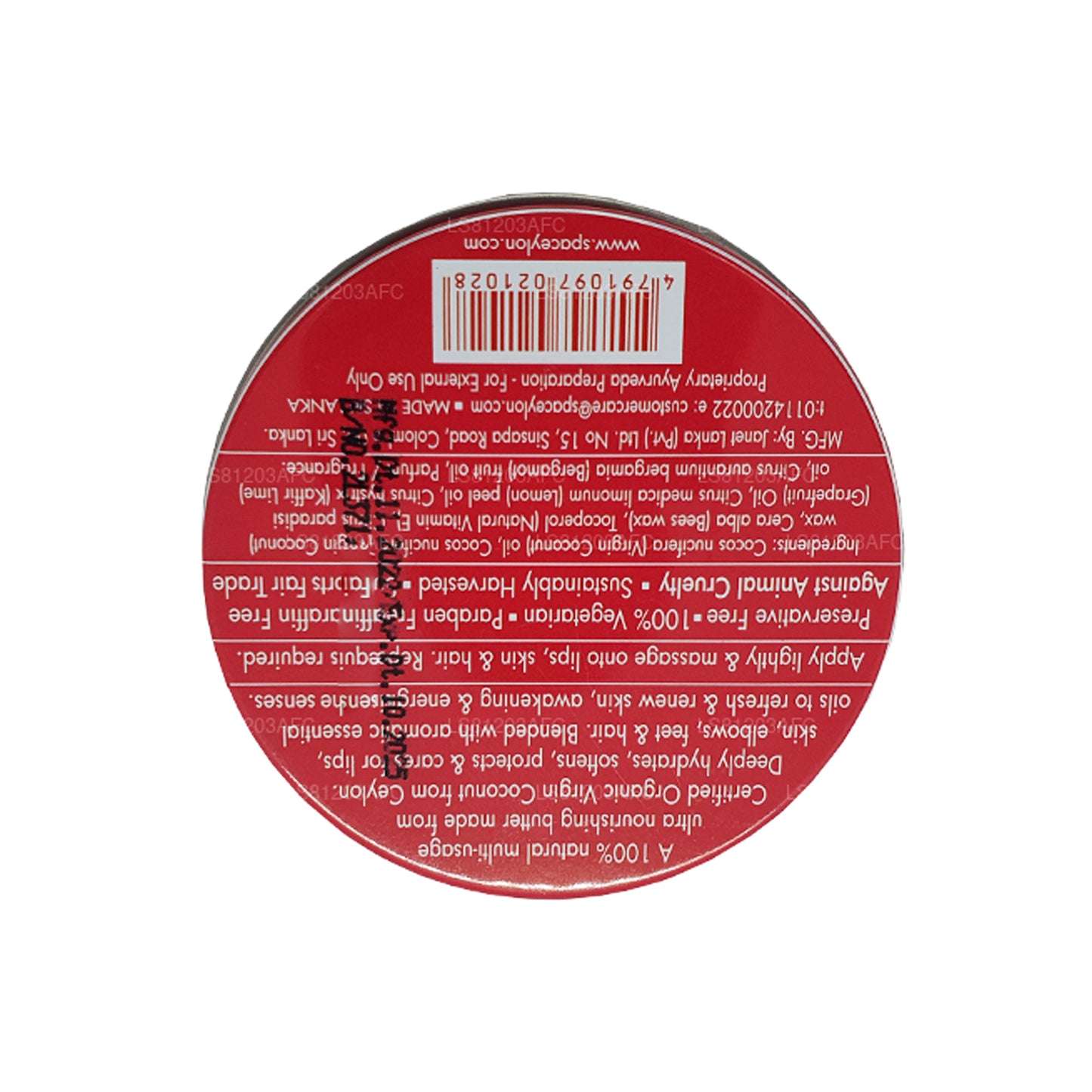 Spa Ceylon Pink Grapefruit Natürliche Kokosnussbutter (25 g)