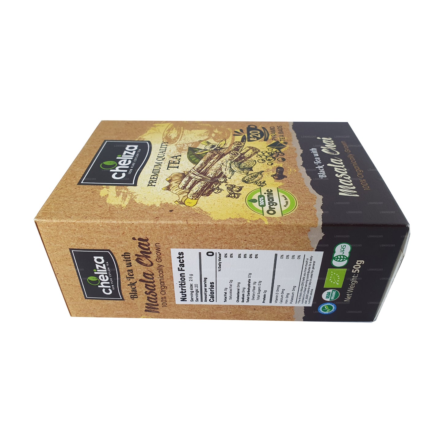 Cheliza Schwarzer Tee mit Masala Chai (50g) 20 Teebeutel