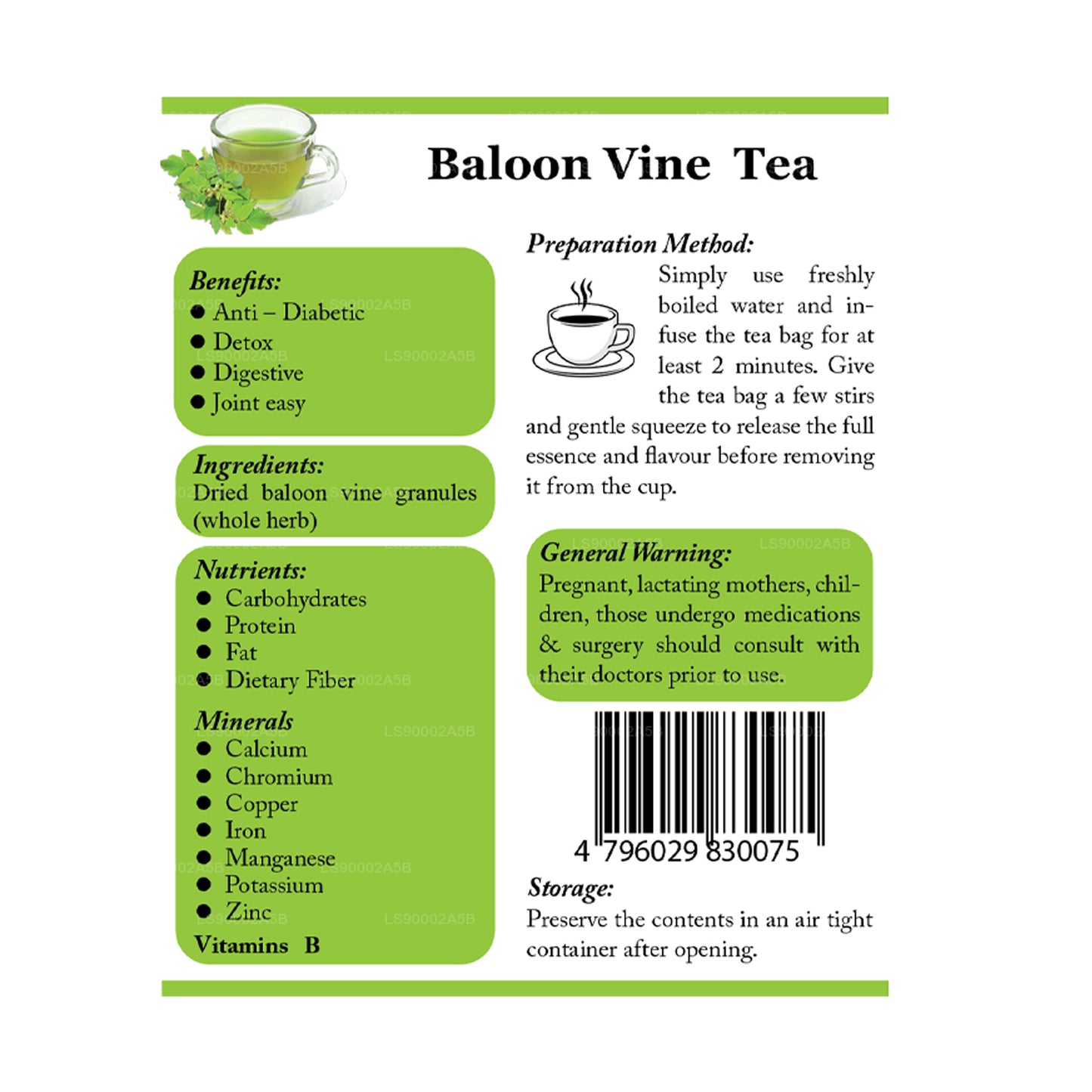 Lifetone Balloon Vine Tea (30 g) 20 Teebeutel