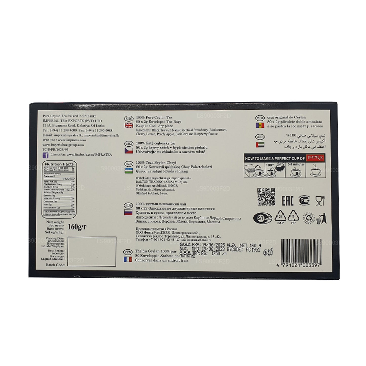 Impra 8 Flavours Schwarztee-Kollektion (160g)