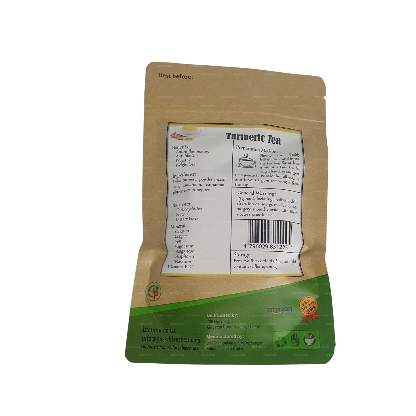 Lifetone Kurkuma-Tee (40 g) 20 Teebeutel
