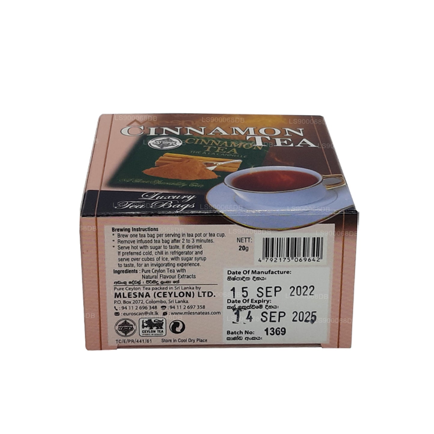 Mlesna Zimttee (20 g) 10 Luxus-Teebeutel
