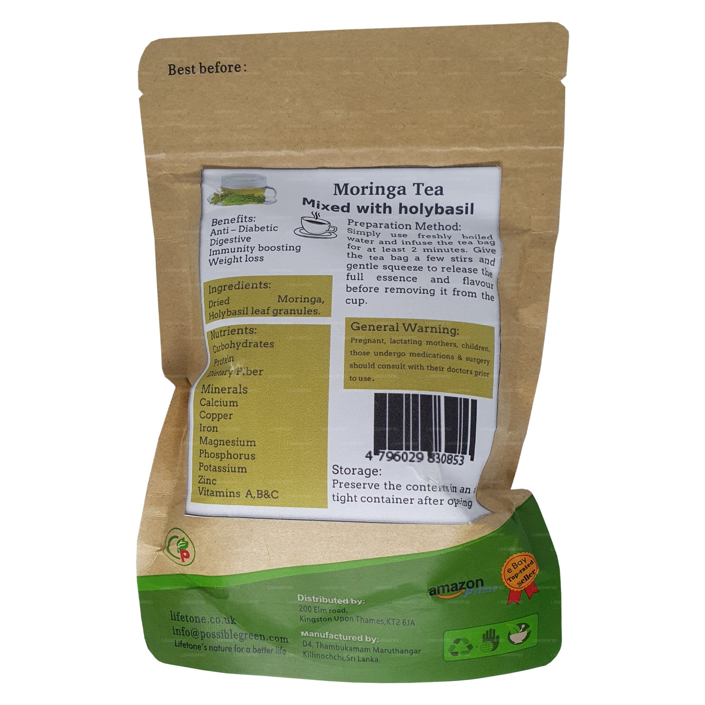 Lifetone Moringa Heiliger Basilikum-Tee (40 g)