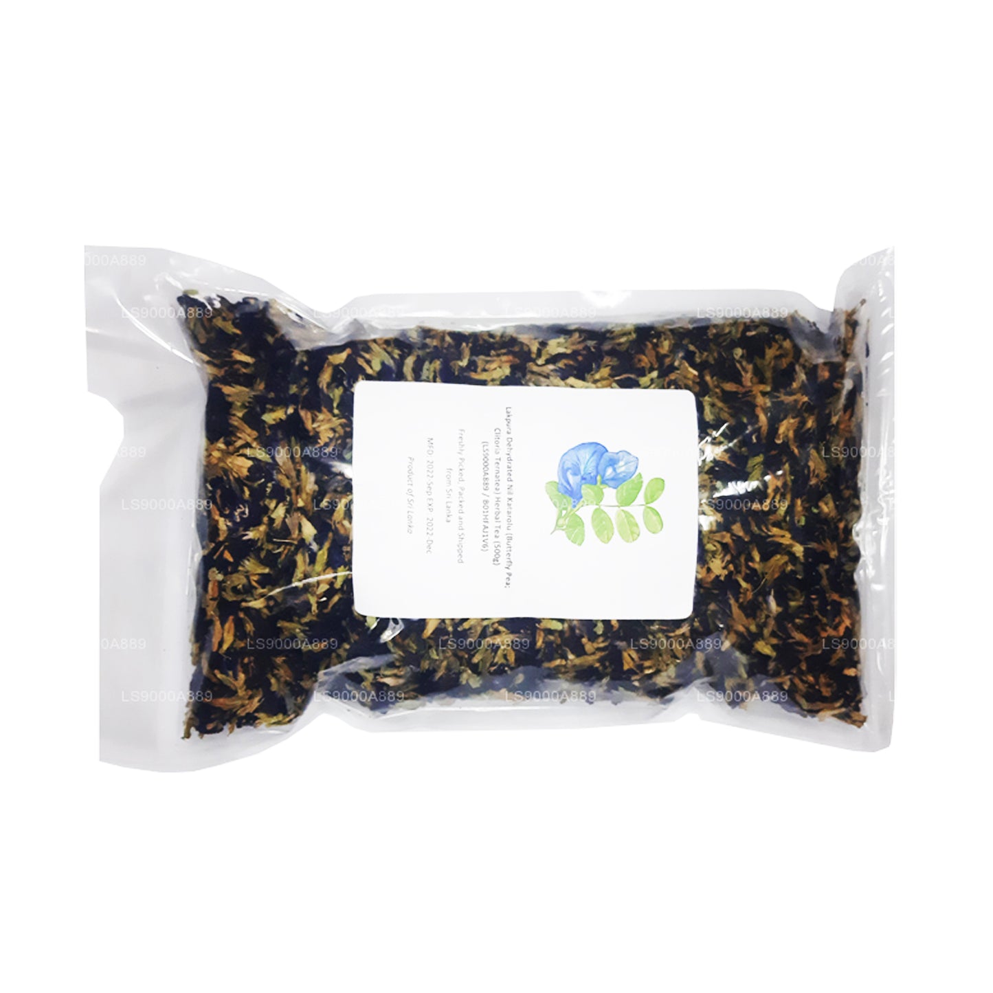 Lakpura Dehydrierter Nil Katarolu (Schmetterlingserbse; Clitoria Ternatea) Kräutertee (40 g)