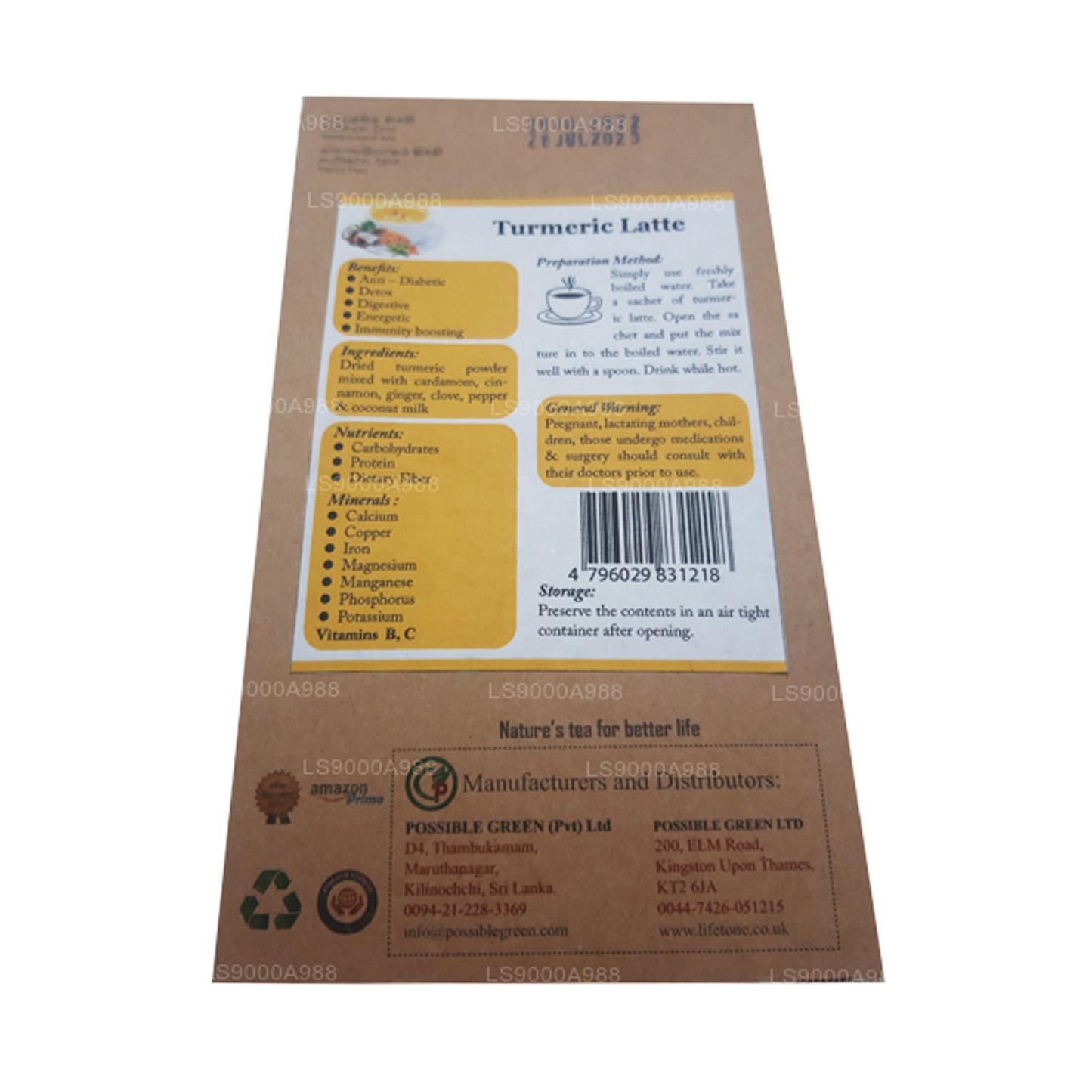 Lifetone Kurkuma Latte (40g) 20 Teebeutel