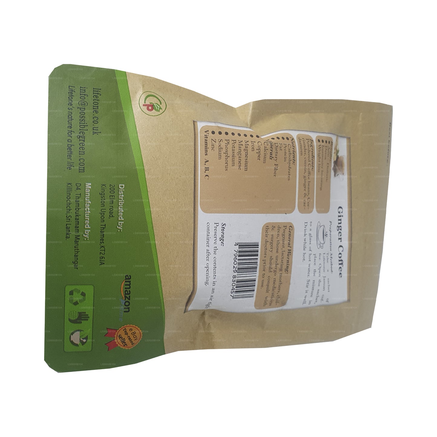 Lifetone Ingwerkaffee (40 g) 20 Teebeutel