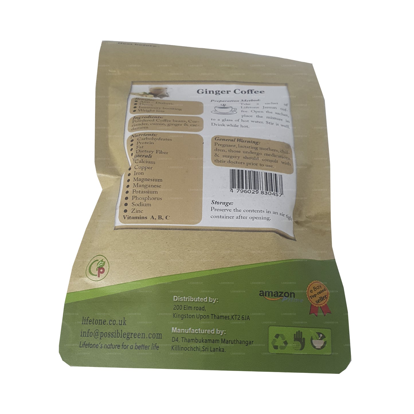 Lifetone Ingwerkaffee (40 g) 20 Teebeutel