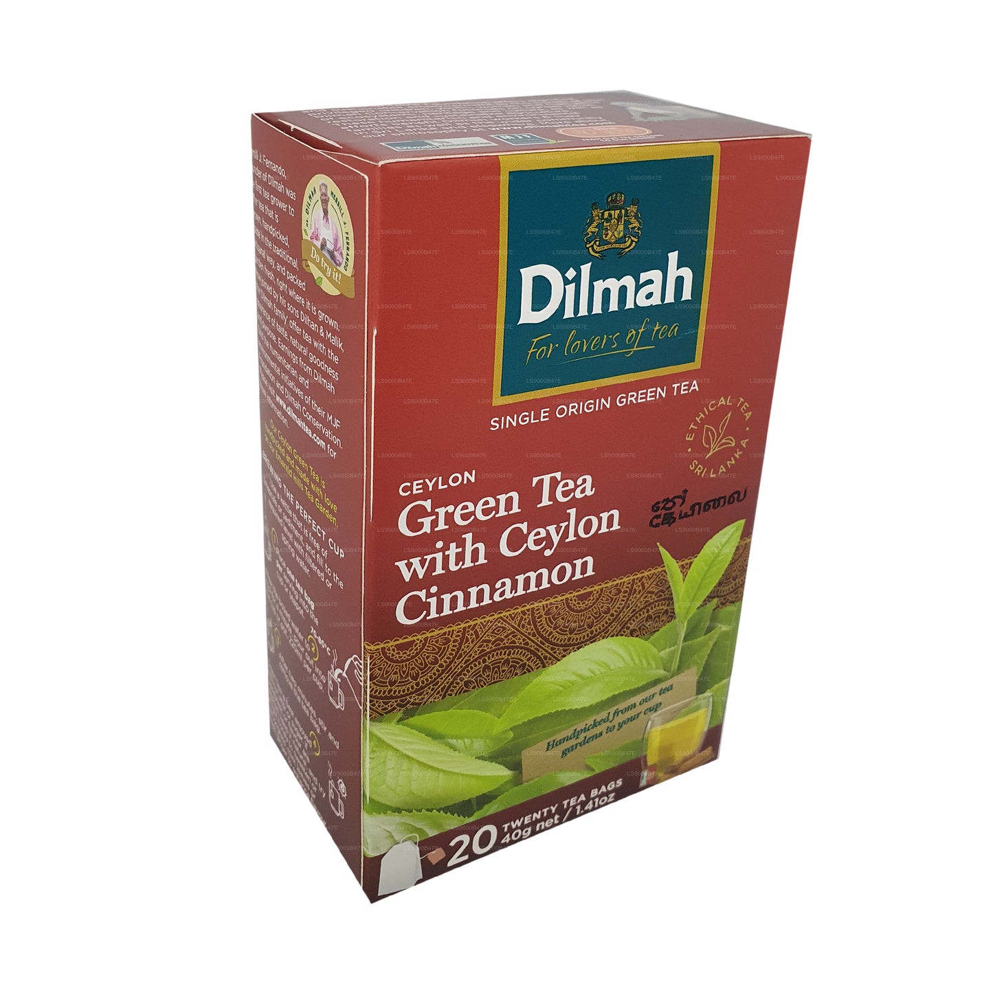 Dilmah Ceylon Grüntee mit Ceylon-Zimt (40 g) 20 Teebeutel