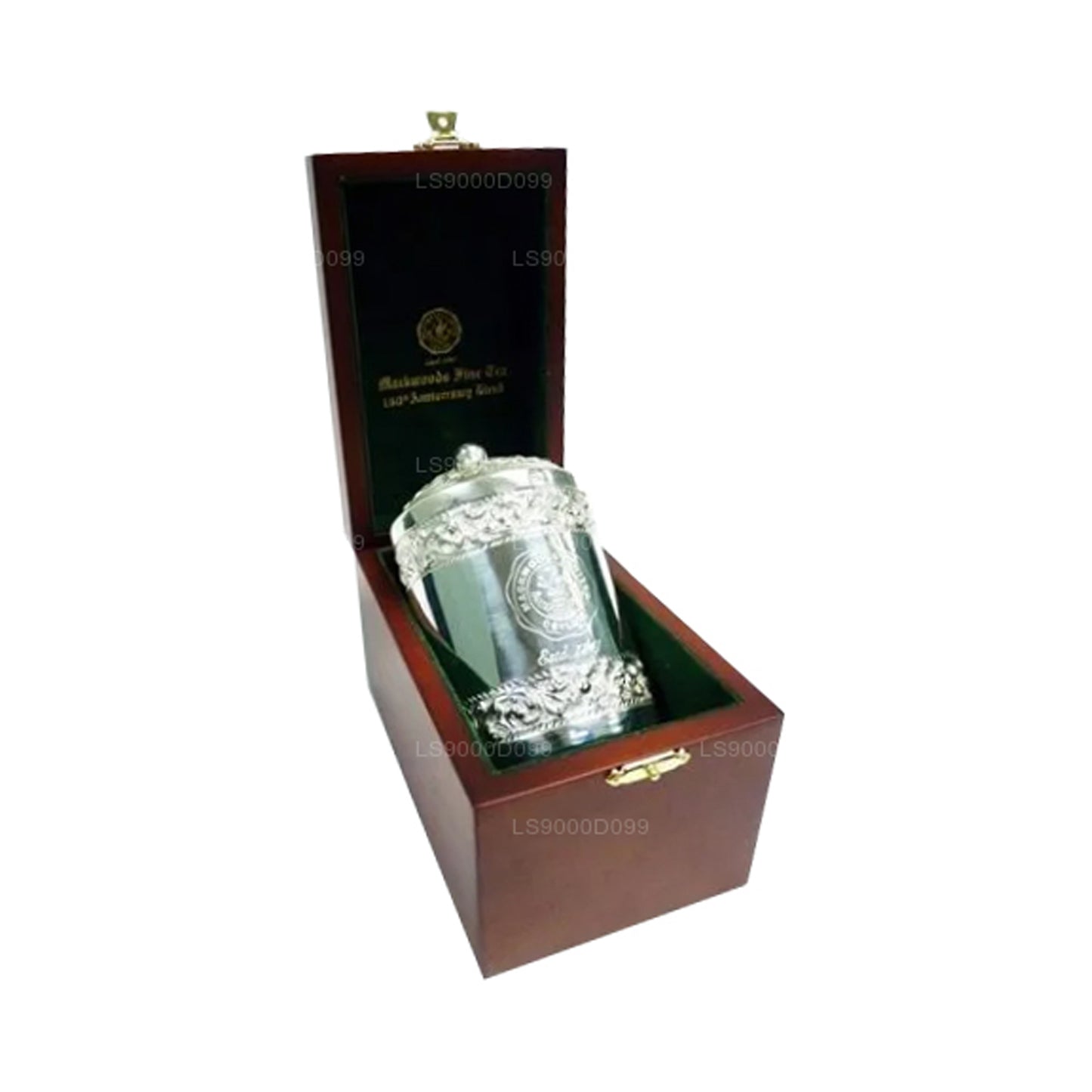 Mackwoods ikonischer „165th Anniversary Blend“ in einem versilberten und handgefertigten Caddy in einer Geschenkbox aus Holz (40 g)