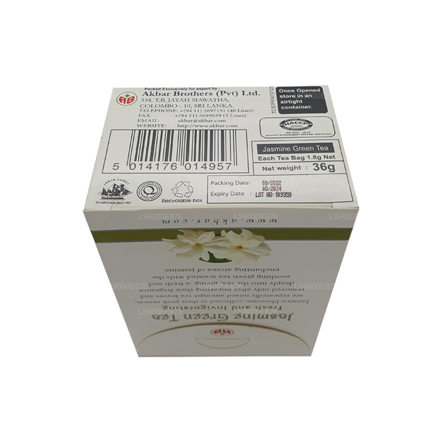 Akbar Jasmin-Grüntee (36 g) 20 Teebeutel