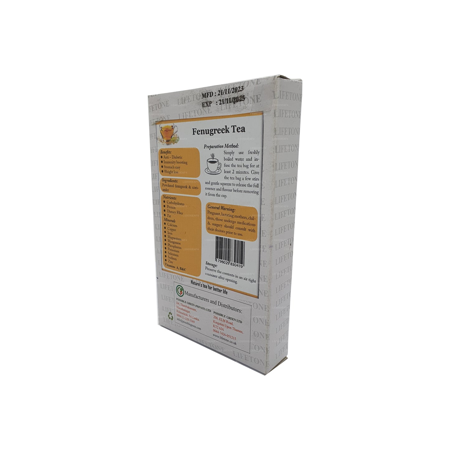 Lifetone Bockshornklee-Tee (40 g) 20 Teebeutel