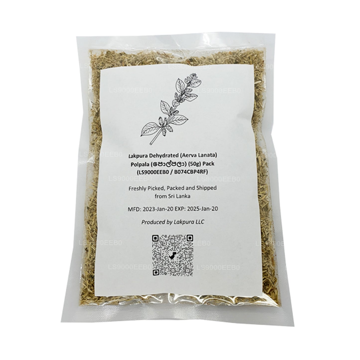 Lakpura Dehydrierte (Aerva Lanata) Polpala (100 g) Packung