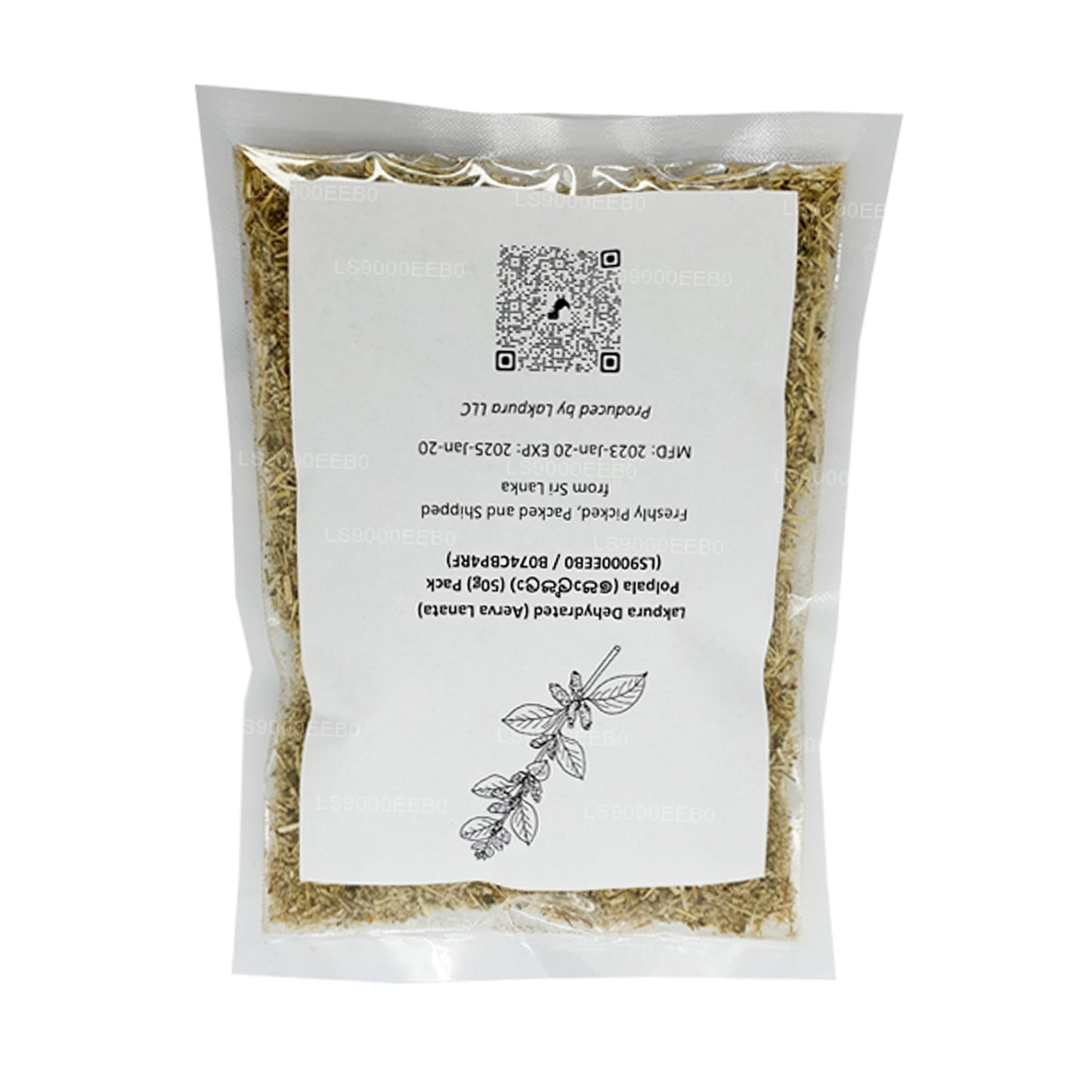 Lakpura Dehydrierte (Aerva Lanata) Polpala (100 g) Packung