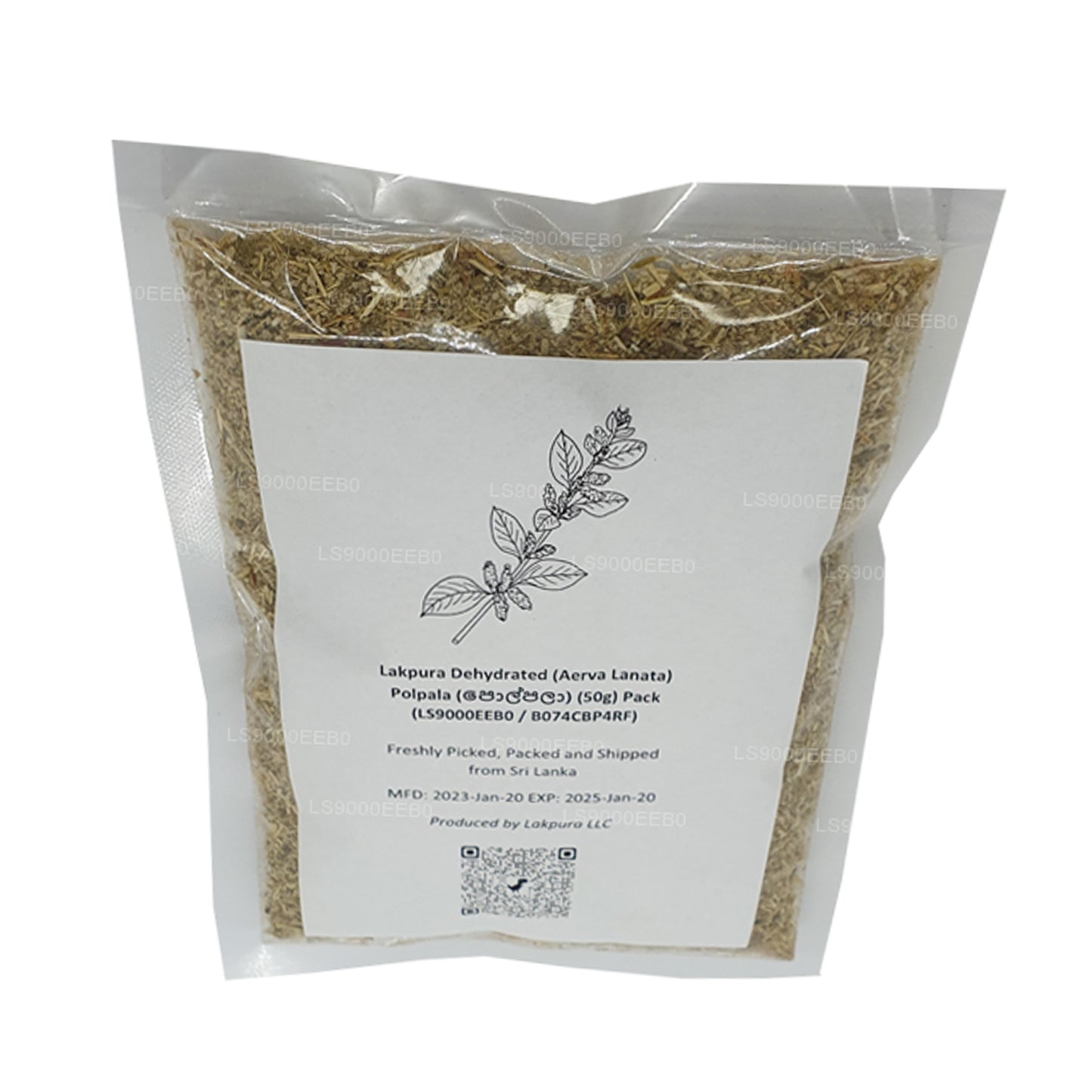 Lakpura Dehydrierte (Aerva Lanata) Polpala (100 g) Packung