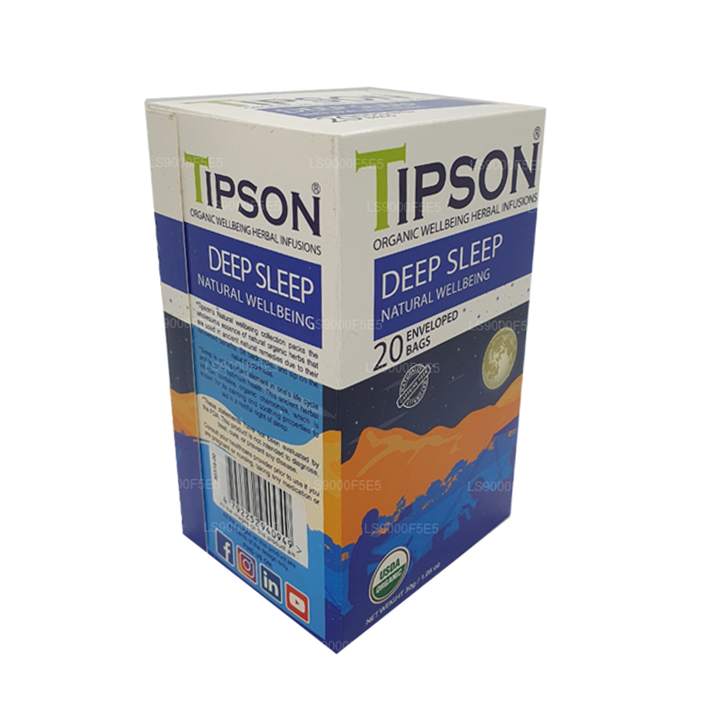 Tipson Organic Deep Sleep Natural Wellbeing Teebeutel (30 g), 20 umhüllte Teebeutel