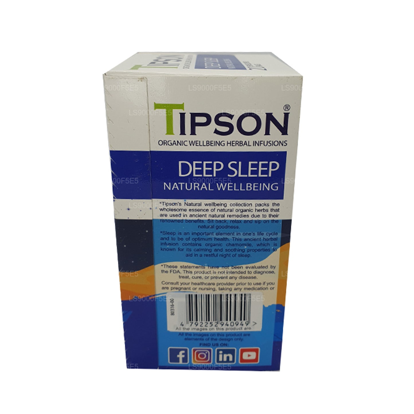 Tipson Organic Deep Sleep Natural Wellbeing Teebeutel (30 g), 20 umhüllte Teebeutel