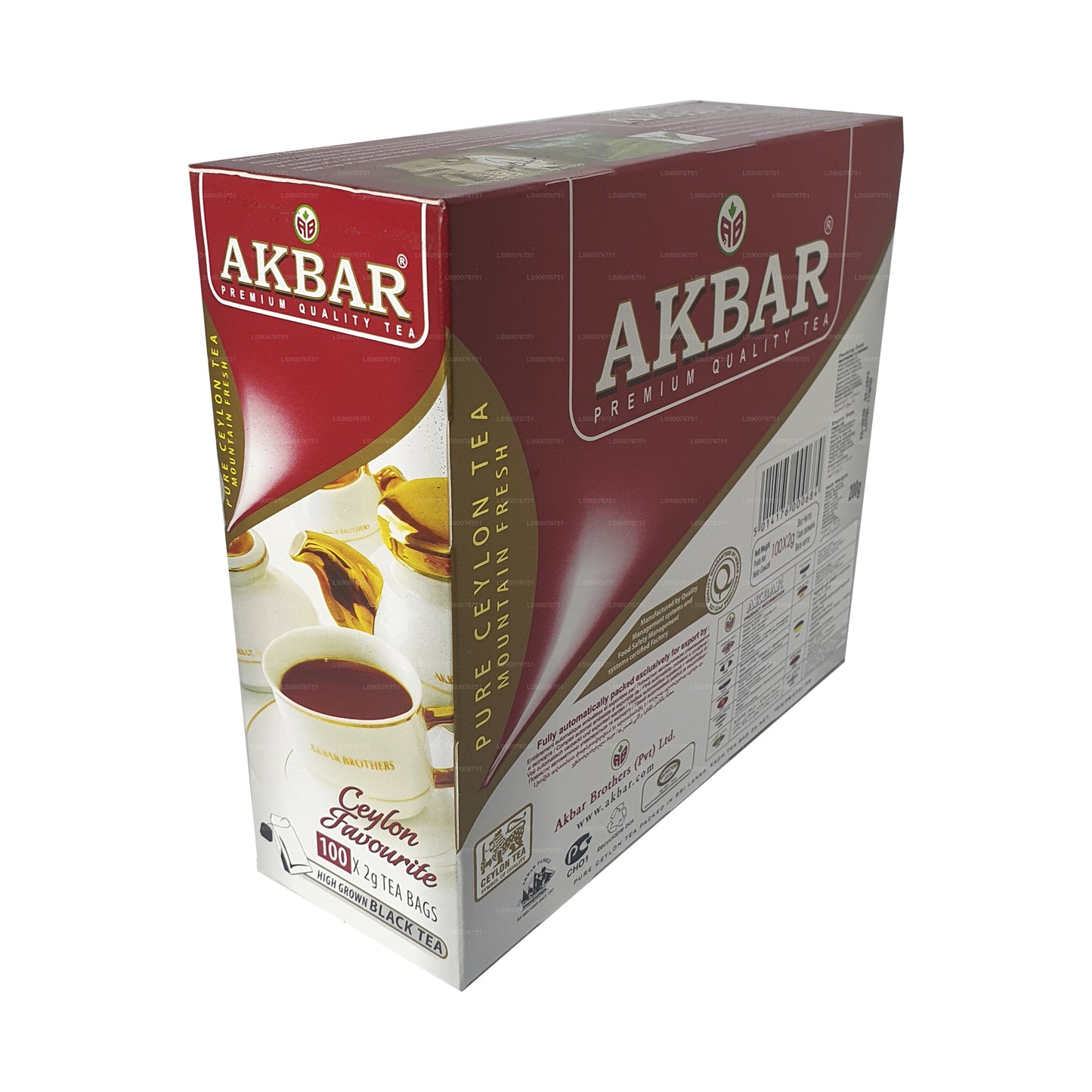 Akbar Ceylon Premium Reiner Schwarztee (200g) 100 Teebeutel