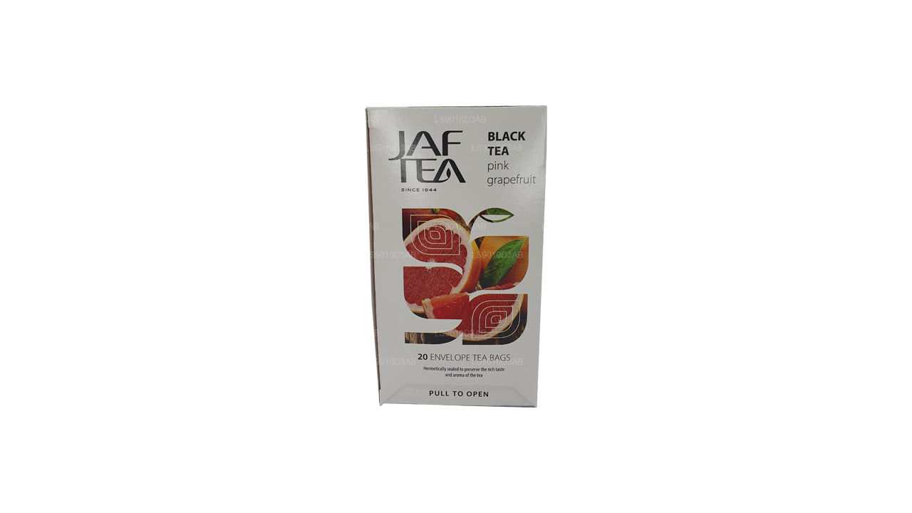 Jaf Tea Pure Fruits Collection Teebeutel in Folie, Schwarztee, Rosa, Grapefruit, 30 g