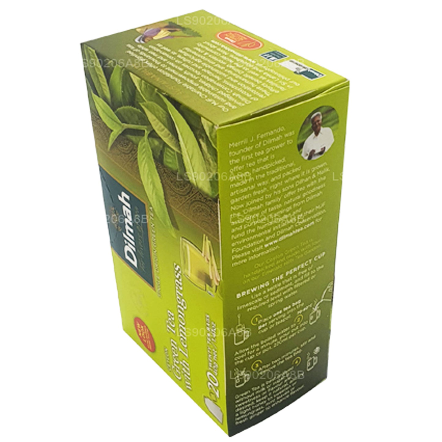 Dilmah Pure Ceylon Grüntee mit Zitronengras-Tee (40 g) 20 Teebeutel